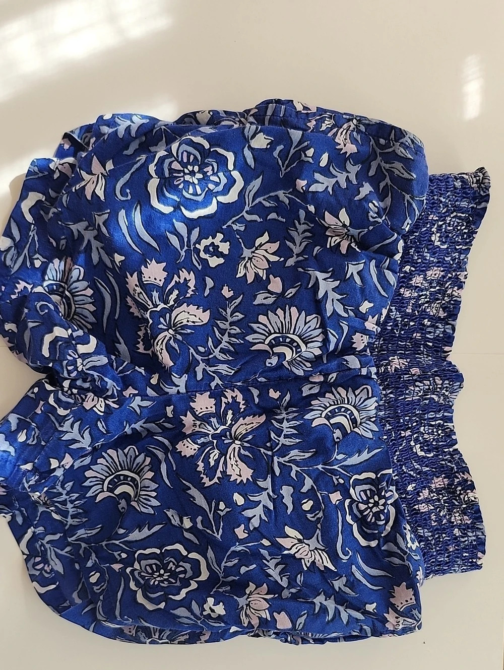 Vineyard Vines Smocked Waist Floral Cotton Pull-On Shorts